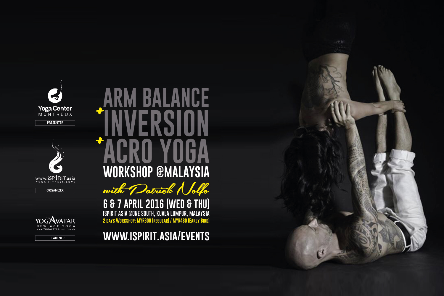 Arm Balance Inversion Acro Yoga Workshop Malaysia Patrick Nolfo
