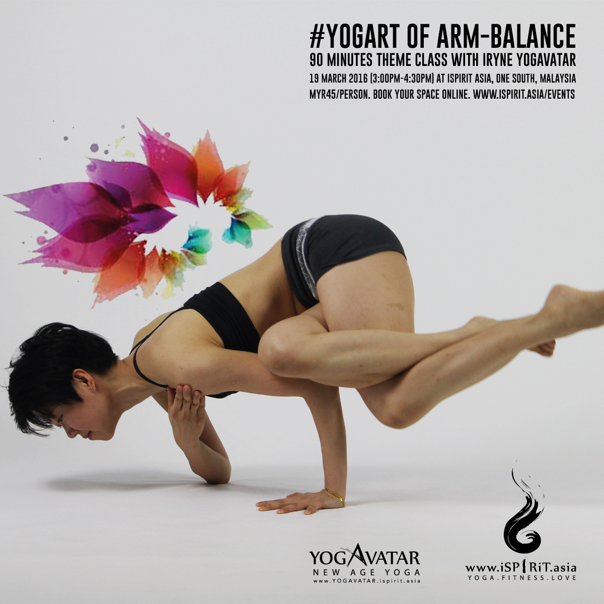 YOGART of arm balance: Theme class with iRyne Yogavatar poster v2
