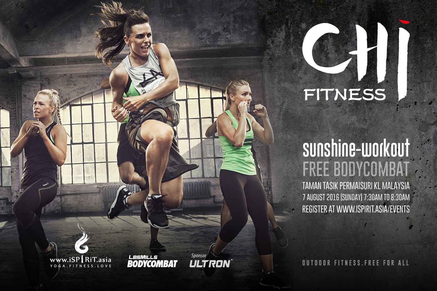 7 August 2016 @ Malaysia: Chi Fitness Sunshine Workout (Free BodyCombat) -  ISPIRIT ASIA