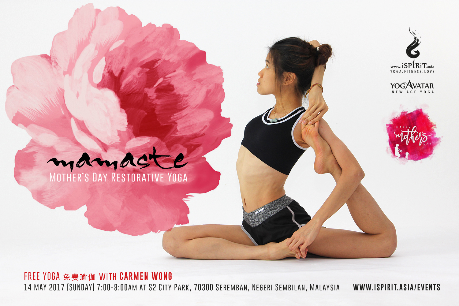 Mamaste Mother's day free yoga with Carmen Wong
